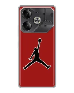Чехол для TECNO Pova 6 с картинкой «Jordan Red Back»