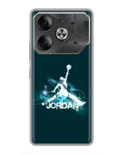 Чехол для TECNO Pova 6 с картинкой «Jordan Blue Fire»