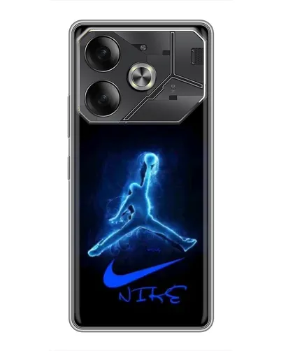 Чехол для TECNO Pova 6 с картинкой «Jordan Neon Blue»