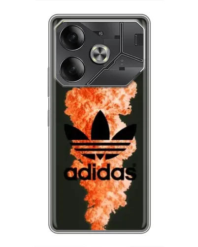 Чехол для TECNO Pova 6 с картинкой «Оранжевый дым Adidas»