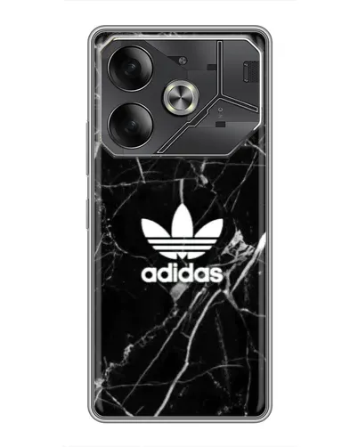 Чехол для TECNO Pova 6 с картинкой «Белый мрамор Adidas»