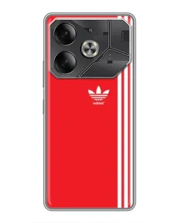 Чехол для TECNO Pova 6 с картинкой «Красный минимализм Adidas»