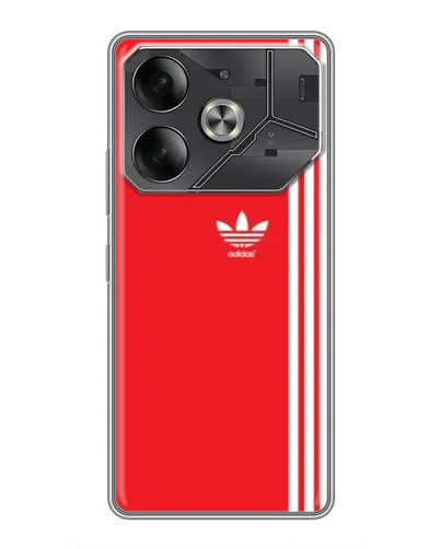 Чехол для TECNO Pova 6 с картинкой «Красный минимализм Adidas»