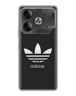 Чехол для TECNO Pova 6 с картинкой «Adidas Карбоновая текстура»