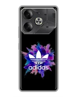 Чехол для TECNO Pova 6 с картинкой «Взрыв красок Adidas»
