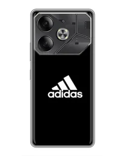 Чехол для TECNO Pova 6 с картинкой «Черная классика Adidas»