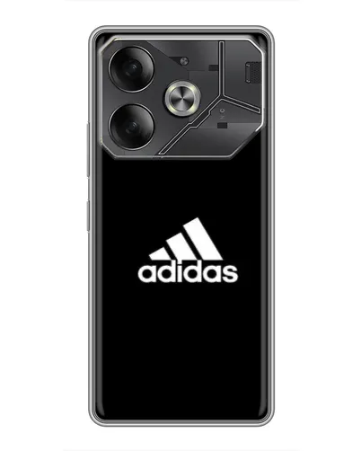 Чехол для TECNO Pova 6 с картинкой «Черная классика Adidas»