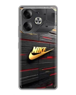 Чехол для TECNO Pova 6 с картинкой «Золотой Nike на металле» Чехол для TECNO Pova 6 с картинкой «Золотой Nike на металле»
