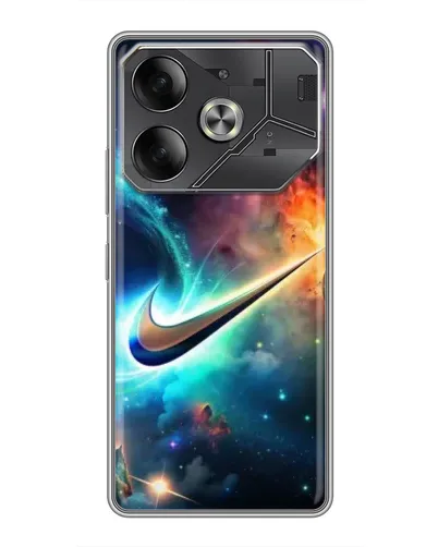 Чехол для TECNO Pova 6 с картинкой «Космический Nike Swoosh» Чехол для TECNO Pova 6 с картинкой «Космический Nike Swoosh»