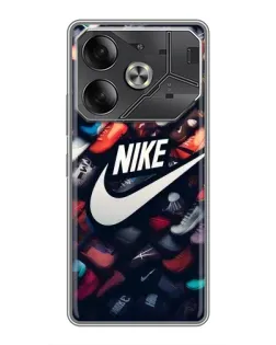 Чехол для TECNO Pova 6 с картинкой «Коллекция кроссовок Nike» Чехол для TECNO Pova 6 с картинкой «Коллекция кроссовок Nike»