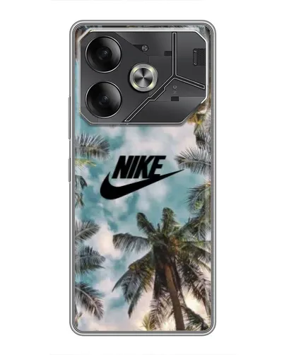 Чехол для TECNO Pova 6 с картинкой «Тропический принт Nike» Чехол для TECNO Pova 6 с картинкой «Тропический принт Nike»