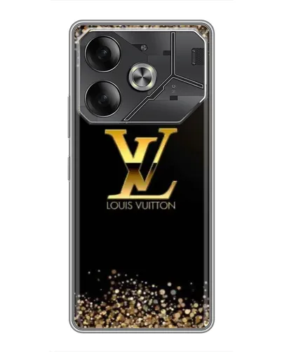 Чехол для TECNO Pova 6 с картинкой «LV — золотые искры»