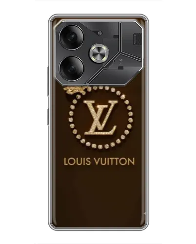 Чехол для TECNO Pova 6 с картинкой «LV — золотая печать»