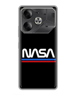 Чехол для TECNO Pova 6 с картинкой «NASA — классика Red Blue» Чехол для TECNO Pova 6 с картинкой «NASA — классика Red Blue»
