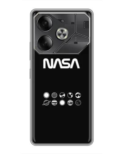 Чехол для TECNO Pova 6 с картинкой «NASA — технический принт»
