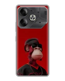 Чехол для TECNO Pova 6 с картинкой «Bored Ape в красном» Чехол для TECNO Pova 6 с картинкой «Bored Ape в красном»
