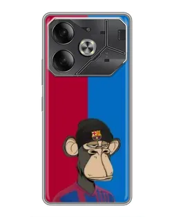 Чехол для TECNO Pova 6 с картинкой «Bored Ape — фанат Барсы» Чехол для TECNO Pova 6 с картинкой «Bored Ape — фанат Барсы»