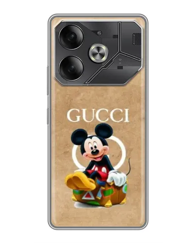 Чехол для TECNO Pova 6 с картинкой «Микки Маус Gucci — крафт» Чехол для TECNO Pova 6 с картинкой «Микки Маус Gucci — крафт»