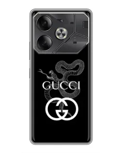 Чехол для TECNO Pova 6 с картинкой «Gucci — серебряная змея»