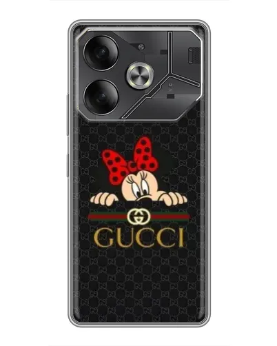 Чехол для TECNO Pova 6 с картинкой «Минни Маус Gucci — черный» Чехол для TECNO Pova 6 с картинкой «Минни Маус Gucci — черный»