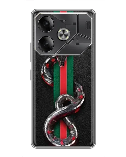 Чехол для TECNO Pova 6 с картинкой «Gucci — змея на полосе» Чехол для TECNO Pova 6 с картинкой «Gucci — змея на полосе»