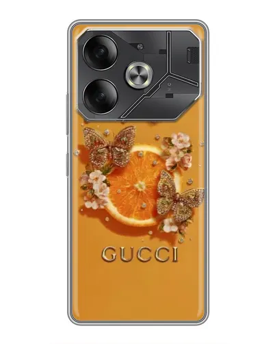 Чехол для TECNO Pova 6 с картинкой «Gucci — золотые бабочки» Чехол для TECNO Pova 6 с картинкой «Gucci — золотые бабочки»
