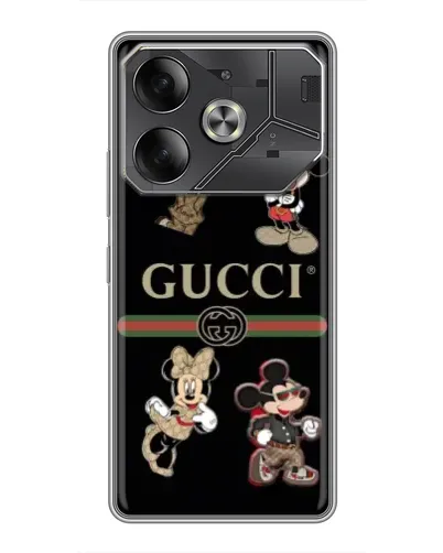 Чехол для TECNO Pova 6 с картинкой «Gucci — герои Disney и монограмма» Чехол для TECNO Pova 6 с картинкой «Gucci — герои Disney и монограмма»