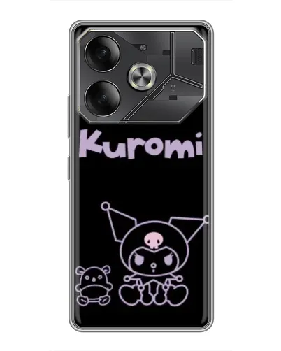 Чехол для TECNO Pova 6 с картинкой «Kuromi — черный минимализм» Чехол для TECNO Pova 6 с картинкой «Kuromi — черный минимализм»