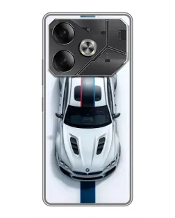 Чехол для TECNO Pova 6 с картинкой «Вид сверху — BMW M»