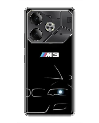 Чехол для TECNO Pova 6 с картинкой «Минималистичный принт BMW M3»