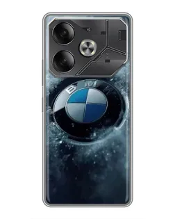 Чехол для TECNO Pova 6 с картинкой «Логотип BMW — лед»