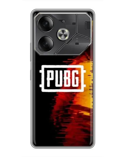 Чехол для TECNO Pova 6 с картинкой «Яркий логотип PUBG»