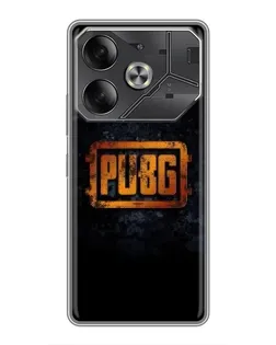 Чехол для TECNO Pova 6 с картинкой «PUBG — золотой логотип»