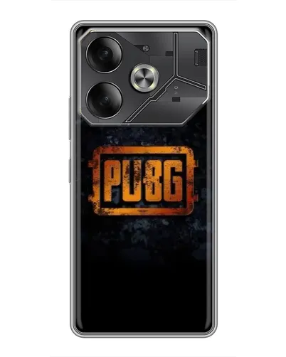 Чехол для TECNO Pova 6 с картинкой «PUBG — золотой логотип»