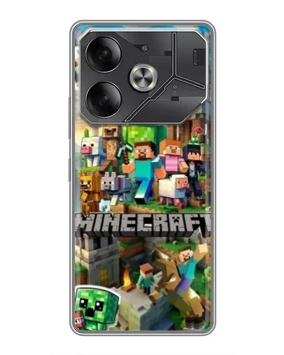 Чехол для TECNO Pova 6 с картинкой «Замок Minecraft»