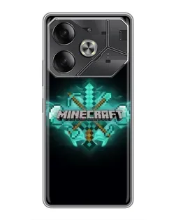Чохол для TECNO Pova 6 з картинкою «Minecraft Diamond лого»