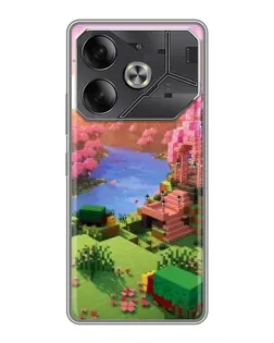 Чохол для TECNO Pova 6 з картинкою «Рожеве дерево Minecraft»