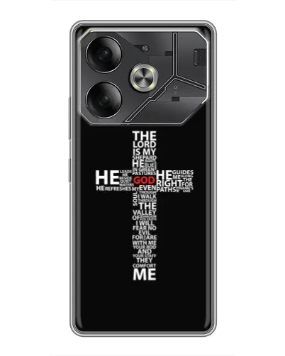 Чехол для TECNO Pova 6 с картинкой «Текстовый крест» Чехол для TECNO Pova 6 с картинкой «Текстовый крест»