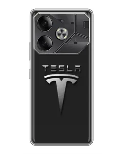 Чохол для TECNO Pova 6 з картинкою «Сталевий логотип Tesla» Чохол для TECNO Pova 6 з картинкою «Сталевий логотип Tesla»