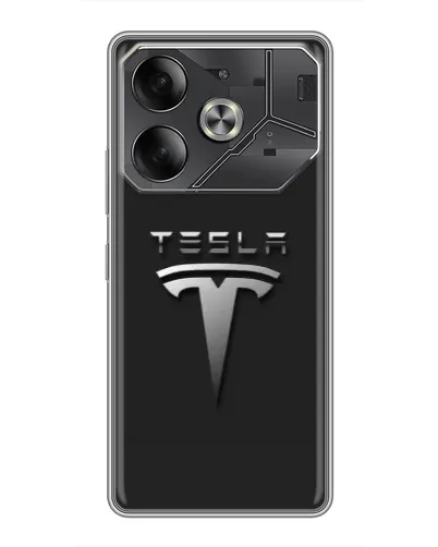 Чехол для TECNO Pova 6 с картинкой «Стальной логотип Tesla» Чехол для TECNO Pova 6 с картинкой «Стальной логотип Tesla»
