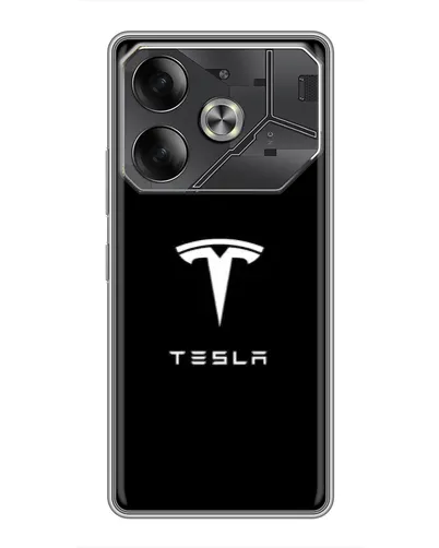 Чехол для TECNO Pova 6 с картинкой «Tesla White Logo» Чехол для TECNO Pova 6 с картинкой «Tesla White Logo»