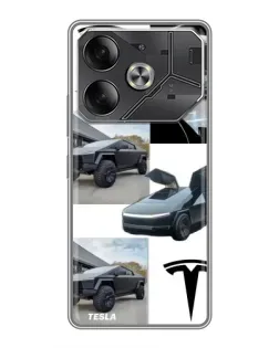 Чохол для TECNO Pova 6 з картинкою «Колаж Cybertruck Tesla» Чохол для TECNO Pova 6 з картинкою «Колаж Cybertruck Tesla»