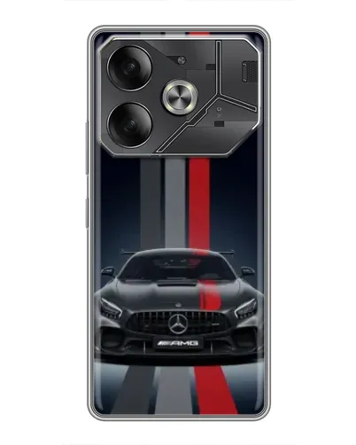 Чехол для TECNO Pova 6 с картинкой «Mercedes — белый карбон» Чехол для TECNO Pova 6 с картинкой «Mercedes — белый карбон»