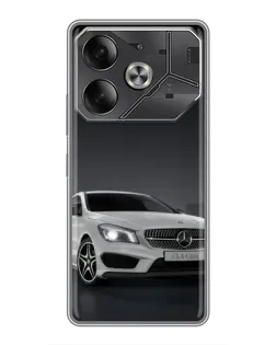 Чехол для TECNO Pova 6 с картинкой «Mercedes AMG GT Silver»
