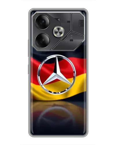 Чехол для TECNO Pova 6 с картинкой «Mercedes — флаг Германии» Чехол для TECNO Pova 6 с картинкой «Mercedes — флаг Германии»