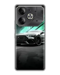 Чехол для TECNO Pova 6 с картинкой «Темный Mercedes AMG»