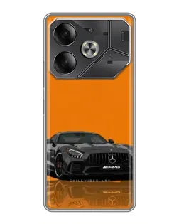 Чехол для TECNO Pova 6 с картинкой «Оранжевый Mercedes AMG»