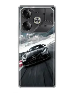 Чехол для TECNO Pova 6 с картинкой «Гоночный Mercedes AMG»