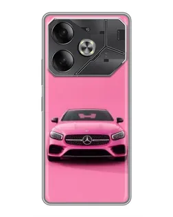 Чехол для TECNO Pova 6 с картинкой «Розовый Mercedes AMG»