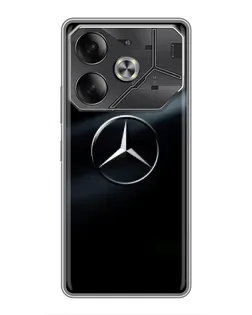 Чехол для TECNO Pova 6 с картинкой «Mercedes на металле»